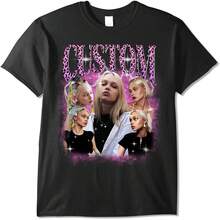 Your T-Shirt With Personalized Text, Custom Your Own Bootleg Shirts, Custom Bootleg Rap Tee, Birthday Gift - 白色 - 查看 4