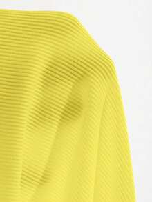 Camiseta casual de verano para mujer de ajuste ceñido con cuello redondo y mangas cortas en unicolor - Amarillo - Ver 6