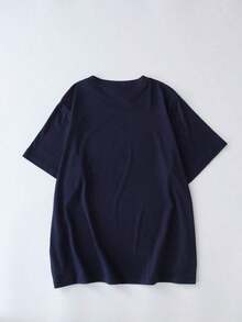 Camiseta casual con estampado de gato para mujer de talla grande, adecuada para uso diario, salidas, vacaciones, verano, fiestas en la playa, festivales de música, vacaciones y otros eventos.Color: Negro - Azul marino - Ver 3