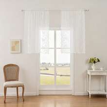 Rèm voan hoa văn có túi (1/2 chiếc), rèm ren xếp ly hai mặt, rèm jacquard cản sáng cho phòng khách, phòng ngủ, phòng học, nhà bếp, rèm bán trong suốt, rèm tủ, rèm ngoài trời, rèm ngày lễ. - trắng - Xem 16