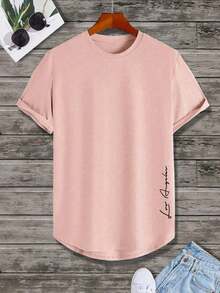 Manfinity LEGND Men's Letter Print T-Shirt - Grey - View 4