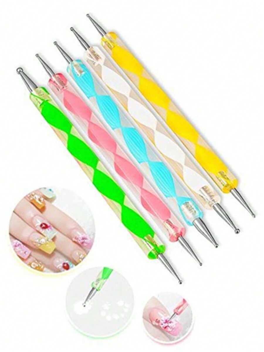 Bộ 5 cọ vẽ móng nghệ thuật, bút chấm móng hai đầu, bút chấm chi tiết, dụng cụ chấm/nhỏ giọt, dụng cụ chấm hai đầu, cọ chấm bi. - Nhiều màu - Xem 1