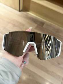 1 Piece / 3 Pieces / 5 Pieces Oversized Men's Gradient Sports Glasses, Fashionable For Cycling, Driving And Sports, Color Changing Sports Glasses, Suitable For Outdoor Travel - 白色的 - 查看 12