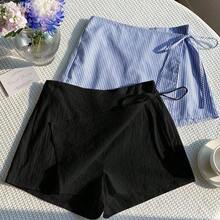 Fengyu Women's Clothing Store  Conjunto de pantalón y falda de 100% algodón blanco, Primavera/Verano 2026, incluye pantalón/falda blanca y pantalón/falda a rayas negras, diseño de múltiples piezas, adecuado para vacaciones de mujeres, Pascua, Día de San Patricio, fiesta, boda, graduación, elegante, casual, lujoso, salida, ocasión formal, Día de San Valentín, carnaval, playa, ocio, universidad, moda, viaje al trabajo y otras ocasiones - Multicolor - Ver 8
