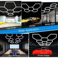 Hexagonal LED Light 5 Lights Ceiling Lamps Workshop Show - White - View 8