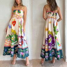 Summer Sleeveless Tank Top Dress Ladies High Waist Elegant Casual Maxi Dress - 愛心 - 查看 2