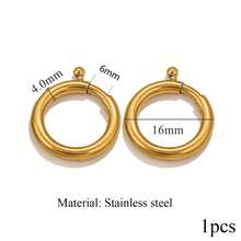 1pcsstainless Steel 18K Gold-Plated Charms-Fashionable Heart-Shaped, Oval, And Rectangular Jump Rings With Spring Clasps-DIY Jewelry-Making Supplies - Spring Buckle - View 25