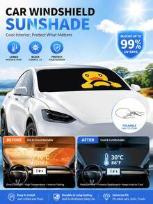 Car Windshield Sunshade, Foldable Front Window Sunshade Blocks UV Rays, Keeps Car Interior Cool, Universal Fit For Car , Trucks, SUVs, Automotive Sun Screen Automotive Interior Protector Car Accessories For Summer - A - View 8