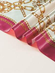 1pc 2026 New Fashion Women's Chain Print 90x90cm Square Scarf/Bandana, Paisley Pattern, Suitable For Daily Use - Hot Pink - View 9