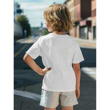 White Casual T-Shirt With Dinosaur Print For Kids, For Kindergarten Graduation, 4th Of July, Lightweight And Soft For Boys And Girls - Burgundy - View 2