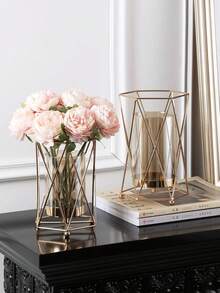 1pc Luxury Iron Flower Vase Decor, Suitable For Home Living Room, Wedding Decoration, Restaurant Candlelight Dinner Props, Home Decor, Vase, Center Piece, Dining Table Decoration, Wedding, Birthday, Room Decoration, Bedroom Decor, Wedding Decoration, Home Decoration, Decorative Items, Room Decor Accessories, Bedroom Decoration, Decorations. - Multicolor 2 - View 8