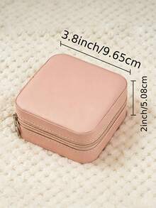 Personalized Name Jewelry Box – Custom Classic Rectangular Fabric-Lined Travel Case With Zipper Closure And Cufflink Compartment – ​​Bridesmaid Gift - Multicolor - View 6