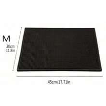 1pc Bar Drain Mat, Black Bar Mat, Coffee Bar Mat Soft Rubber Kitchen Heat-Insulating Mat, Draining Mat, Shock-Absorbing Anti-Vibration Mat, PVC Material, Coffee Machine Accessory, Kitchen Supplies, Non-Slip Cocktail Service Spill Mat For Bartending, Coffee Bar Mat Accessory For Home Kitchen, Coffee Utensil, Drying Mat - Black - View 12