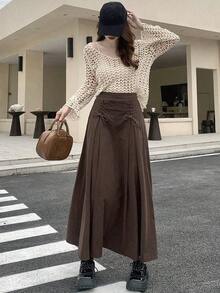 Women Midi Dresses - Brown - View 2