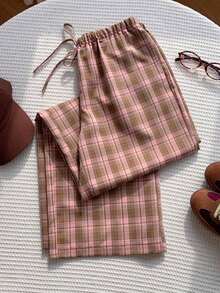 Pantalones a rayas rosas para mujer, vacaciones de verano - Rosa 2 - Ver 3