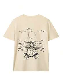 Camiseta de mujer estampada de manga corta para verano, tela de poliéster, estilo multifuncional, corte regular, peso 180 gramos, 1 unidad. - Albaricoque - Ver 2