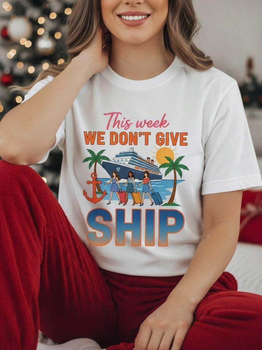 Esta semana no vamos a navegar Camiseta de crucero familiar para vacaciones de verano, viajes de chicas, 100% algodón, cuello redondo, top para vacaciones familiares, regalo divertido para mujeres y mejores amigas, Matc-1Camiseta Algodón - Blanco 6 - Ver 1