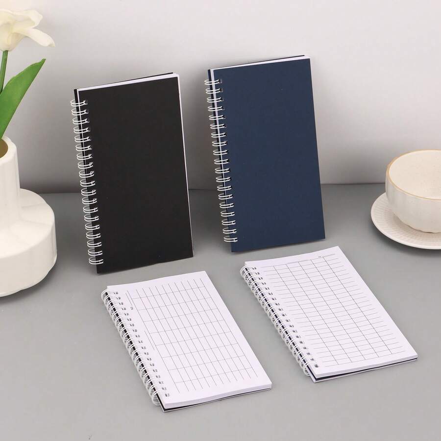 Spiral Bound Notebook, Multi-Function Test Pen Notebook, Spiral Binding, Memo Pad, Simple Design. It Includes Spiral Binding, Grid Layout For Rules And Diary Entries. Vertical Layout Quick Memo, Suitable For Schedules, Corporate Financial Accounting Books, Accounting Ledgers - Multicolor - View 1