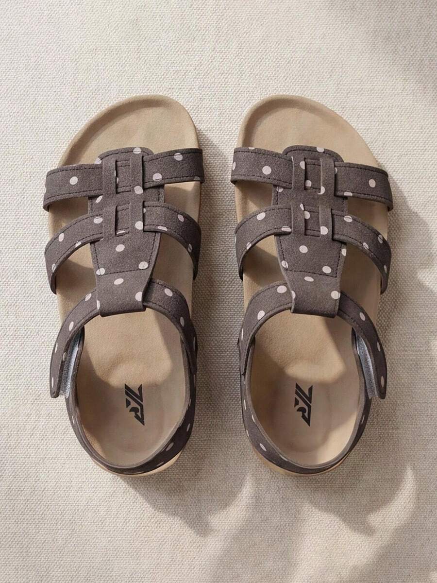 2026 Fashionable Multi-Function Girls' Sandals - Button + Hook & Loop Summer Casual Shoes - Suitable For Outdoor And Other Occasions! - Chocolate Brown - View 1