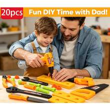 10pcs/20pcs Kids Tool Toy Set - Realistic Construction Tool Set Includes Drill, Hammer, Saw, Wrench - Interactive Role Play Tools Suitable For Boys Girls, STEM Educational Building Toys For Children 3+ Years Old - Multicolor - View 9