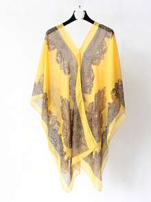 FADZOYLE 1pc Chiffon Cover-Up Sarong And Sun Protective Kimono Shawl Summer Beach Cover Up Sarong Daily Life Accessories - Multicolor - View 19