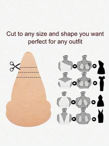 10 piezas Cubrepezones desechables de tela no tejida con forma de pera, invisibles, transpirables y sin costuras, evitan la protuberancia, adecuados para vestido de novia, bikini y vestido de noche - Multicolor - Ver 5