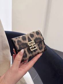 Women's Accordion Card Holder, Glossy Crocodile Embossed With Metal Decor, Multi-Card Slots & Wallet All-In-One - Grey - View 9