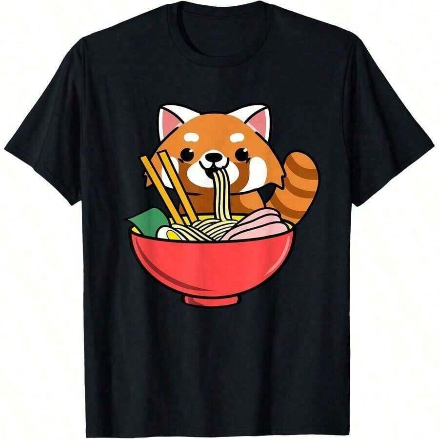 1 pieza Ropa de Mujer; Tops de Verano Esta es mi estilo - Camiseta Panda Clic para Todas las Temporadas, Camiseta de Manga Corta con Cuello Redondo, Estampado a una Cara, 100% Algodón Puro, Top Unisex, Capa Base, Ropa de Verano para Mujer, Algodón Suave Puro 100% Algodón Y56Q180g Algodón 100% - Color 8 - Ver 1