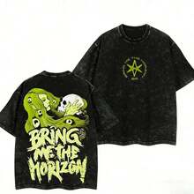 Local Warehouse Items Women's ClothesSportsBring Me The Horizon "Deadly Beauty" Oversized T-Shirt, Washed Retro Rock Band Tee, Double-Printed Lightweight Cotton Crewneck, Casual Streetwear Top, Men's Graphic Concert Shirt, Soft Comfortable Cotton, Band Fan Fit, Gift For Music LoversOversized Retro Washed T-Shirtmotif Women Clothes Street Geometric Medium Stretch Men Tops Antibacterial Home Men T-Shirts - màu đen - Xem 1