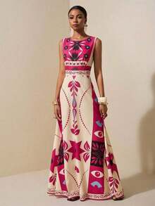 Women Midi Dresses - 紫紅色 - 查看 3