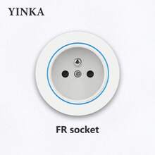 Enchufe de Pared para Cocina, Estándar Universal FR EU US UK, Adaptador Redondo Extraíble, Enchufe Eléctrico con USB, Blanco - Conector FR - Ver 2