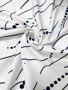 Blusa de mujer con detalles de rayas de contraste y calados, top de manga corta - Azul y blanco - Ver 7