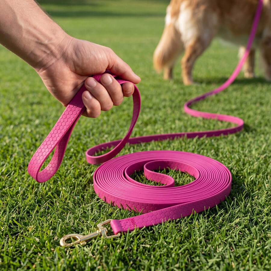 Waterproof Anti-Tangle Long Dog Leash, Made Of Bio-Polyester PVC Coating, 360° Rotating Hook, Odor-Resistant And Easy To Clean, Suitable For Hiking, Camping And Swimming - Multicolor - View 1