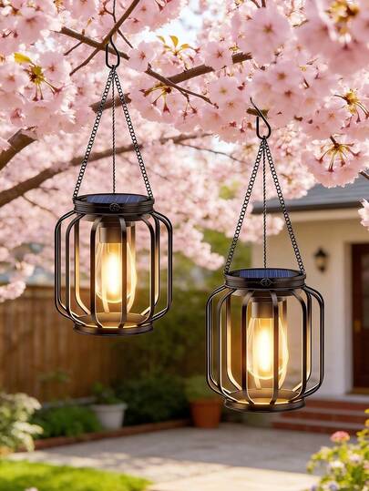 1 đèn LED treo ngoài trời, ánh sáng ấm áp, thích hợp cho hiên nhà, sân vườn và trang trí ngoài trời, năng lượng mặt trời, pin Ni-MH, dung lượng 600mAh, chiếu sáng ngoài trời | Đèn lồng kiểu cổ điển | Đèn năng lượng mặt trời, trang trí ngoài trời