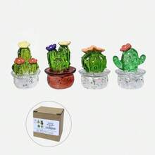 4件套创意逼真仙人掌汽车后视镜装饰，透明树脂工艺品，适用于电脑显示器、办公室、学校等场所，办公桌办公用品，办公配件 - A - 查看 13