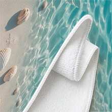 1pc/2pcs/4pcs Coastal Beach Print Towel, Super Soft Quick Dry Absorbent Towel, Realistic Seashell & Ocean Water Pattern, Machine Washable, For Kitchen & Bathroom Decor - Multicolor - View 4