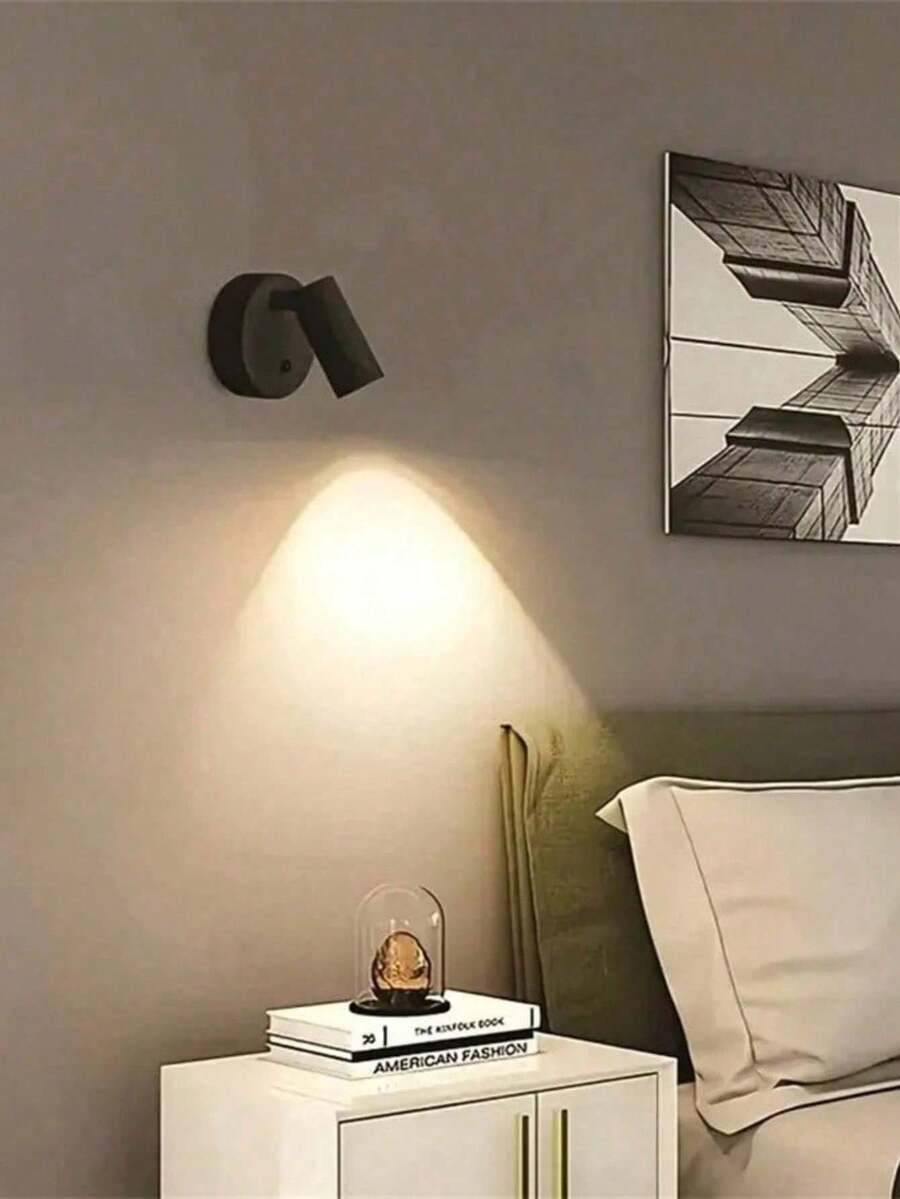 1pc LED Minimalist High-End Magnetic Wall Lamp, 3 Color Temperature Adjustable/RGB Color (500mAh Battery Capacity), Stepless Dimming, Adjustable Spotlight Lighting, Motion Sensor Light, Bedside Lamp, Bedroom Night Light, Wireless LED Light, Wall Lamp (Free Gift: Data Cable) Suitable For Home Indoor Bedroom, Study, Hallway, Entrance And Other Places, Room Decoration, Creating Atmospheric Lighting Effect, Night Light Use