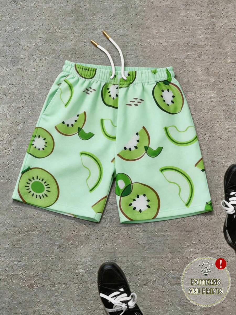 Men's Statement Print Shorts Fashion Designer Patterned Casual Daily Wear Shorts - Multicolor - View 1