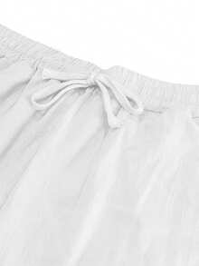 Pantalones largos casuales sueltos de lino blanco tejido para hombres, adecuados para primavera/otoño/verano - Blanco - Ver 5