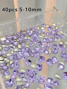 20/40pcs Campuran Permen Soda Ujung Lancip Rhinestone Warna-warni, Berlian Gula Es Berbentuk Hati Kristal, Dekorasi Seni Kuku, Hiasan Kuku - MultiWarna - View 17