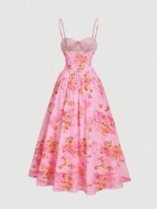 XHESHEIN MOD Vestido camisero elegante con cintura ceñida y estampado de lunares para mujeresXHE - Multicolor 2 - Ver 5