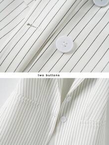 New Professional Commuter Western Collar Striped Vest For Women, Elegant Sleeveless Jacket Vest Top For Spring And Autumn White Summer - White - View 7