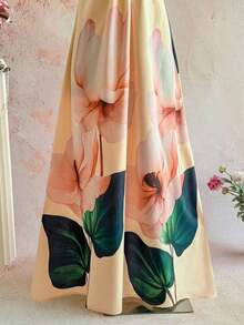 xheSHEIN Holidaya Vestido de tirantes finos para mujer de talla estándarxhe - Amarillo - Ver 6