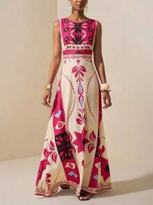 Women Midi Dresses - 紫紅色 - 查看 5