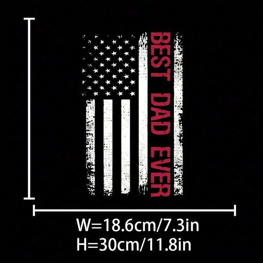 Mejor Papá del Mundo" Parche de Transferencia Térmica - Personalización DIY para Camisetas, Jeans, Mochilas| Calcomanía Lavable - Negro - Ver 1