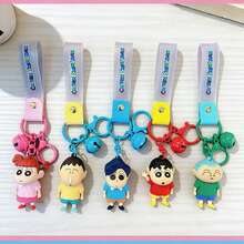 MINISO 3D PVC Crayon Shinchan Keychain With Colorful Beads And Cartoon Figure, Fun And Durable Bag Or Car Accessory, Cute Collectible Decoration For Home Or Office, Multiple Styles Available - Green - View 5