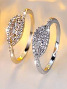 1 Stück Retro-Augen-förmiger Zirkonia-Ring, modischer mikro-eingelegter Zirkonia-Damenring, luxuriöser eleganter personalisierter Accessoire - Ring - Übersicht 4