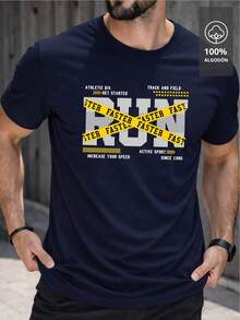 Playera Estampada de Hombre RUN FASTER - Edición Elite |   100% Algodón - Negro - Ver 6