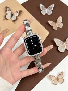 1 chiếc dây đeo đồng hồ mỏng họa tiết hình thoi, có thể điều chỉnh, chất liệu thép không gỉ, kiểu dáng vòng tay mỏng, tương thích với Apple Watch Series 1-11 SE Ultra, Hua Wei Galaxy 18/20/22mm, phụ kiện thời trang hàng ngày cho nữ tuổi teen và các bữa tiệc. - Nhiều màu - Xem 20