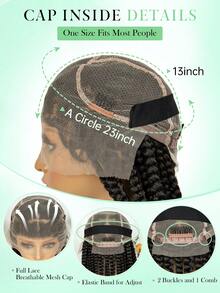 A ANYTIME High Quality HD Full Lace Large Braided Wig, Single Layer High Definition Full Lace Handmade Large Corn Braid Wig, Large Partition Braided Headband Wig, Goddess Fashion Wig - Multicolor - View 10